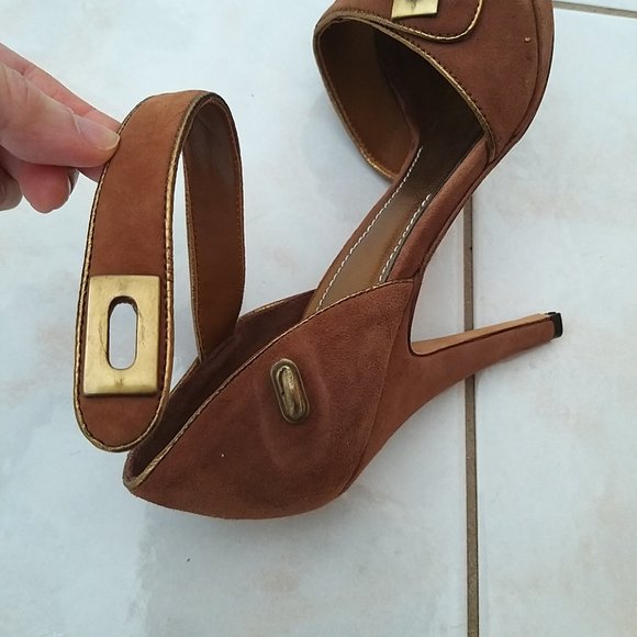 BROWN SMOOTH LEATHER SOLE 7 1/2 M , like new - Picture 4 of 8